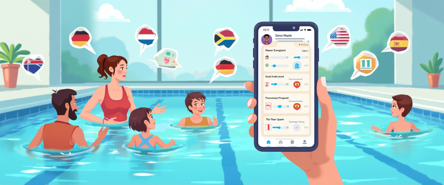 Registrar progreso en natación sin barrera lingüística