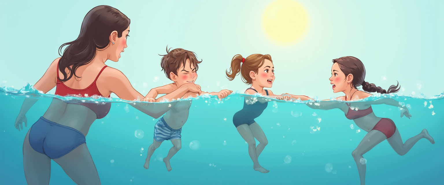 Recording swimming lesson progress for children with fear of swimming