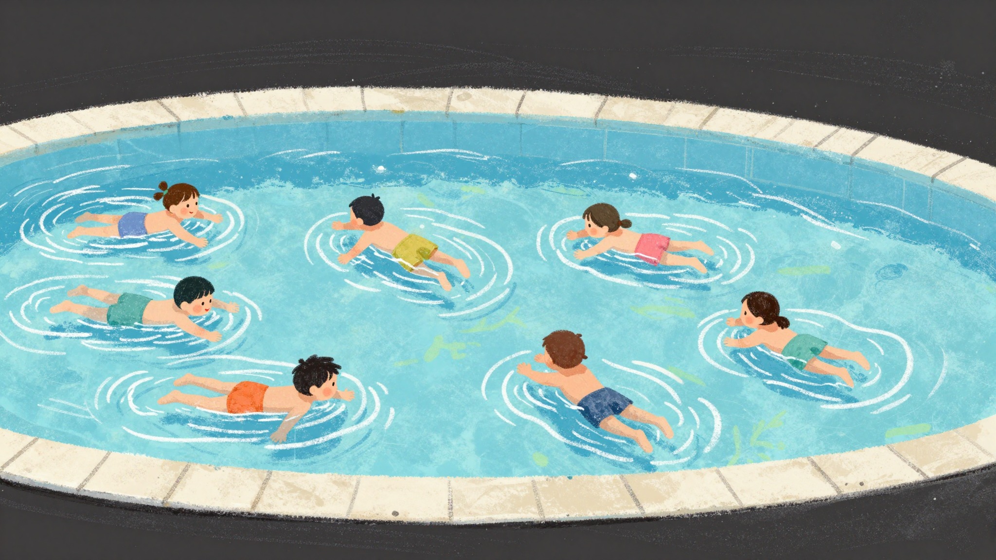 Kinderen leren waterveiligheid tijdens zwemles