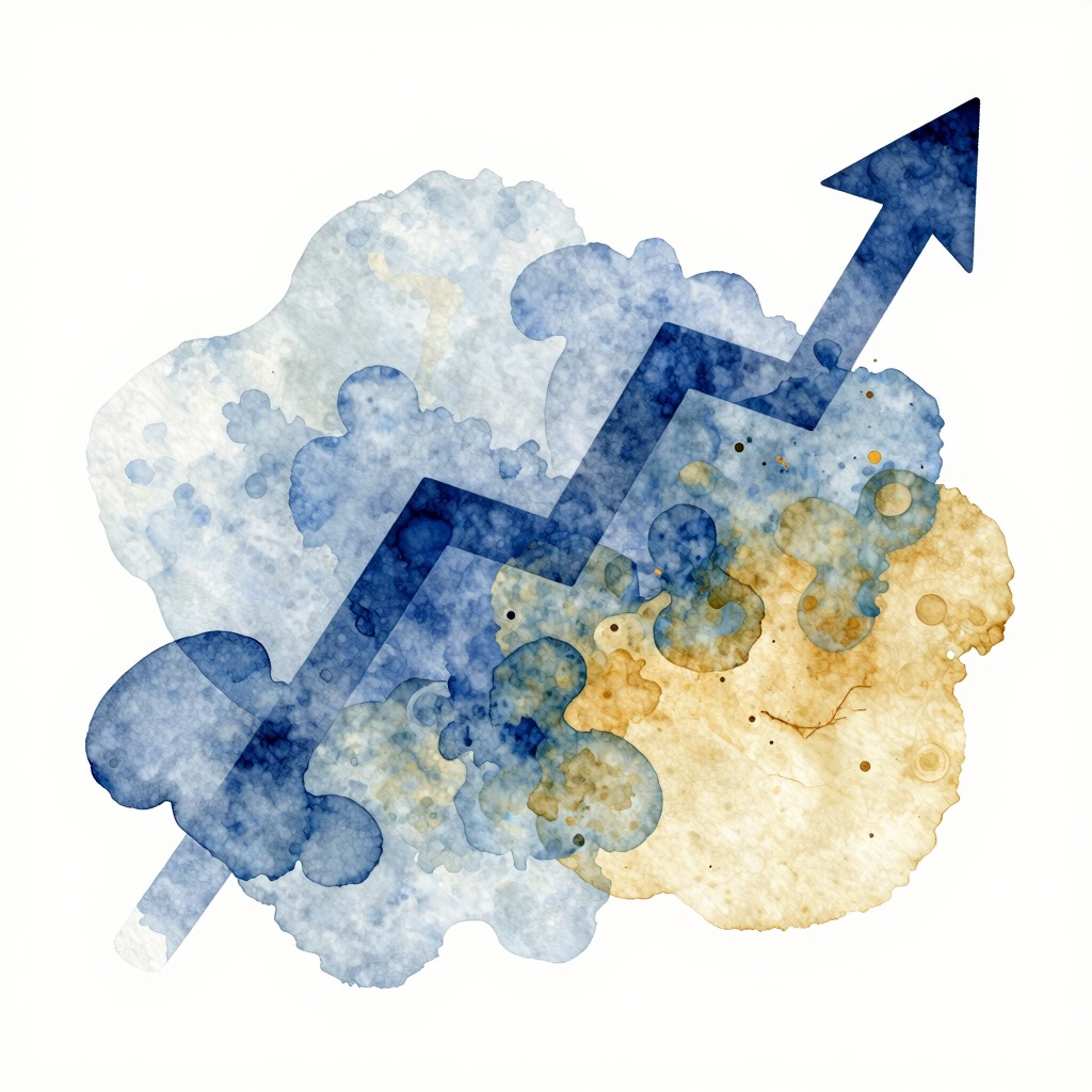 Abstract waterverf illustratie van zakelijke transformatie en groei