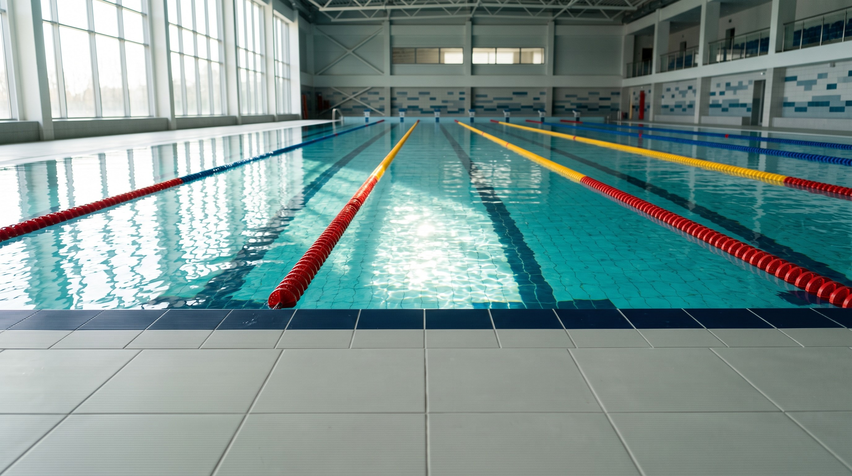 Baanlijnen in een binnenbad