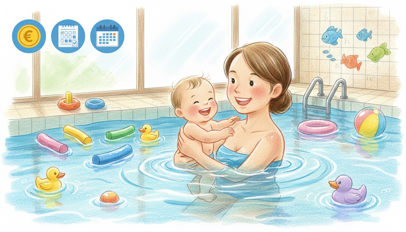 Ouder en baby genieten van babyzwemmen in een Nederlands binnenbad