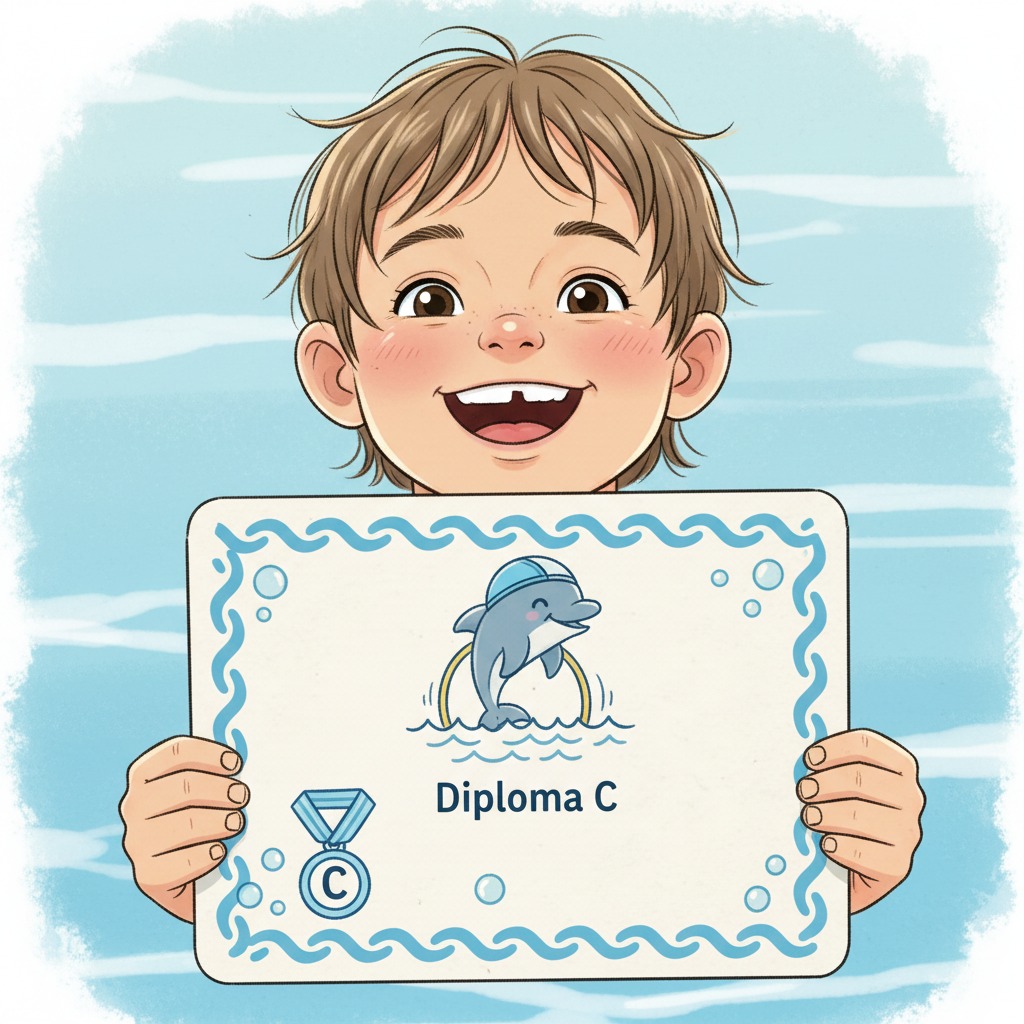 Kind met zwemdiploma