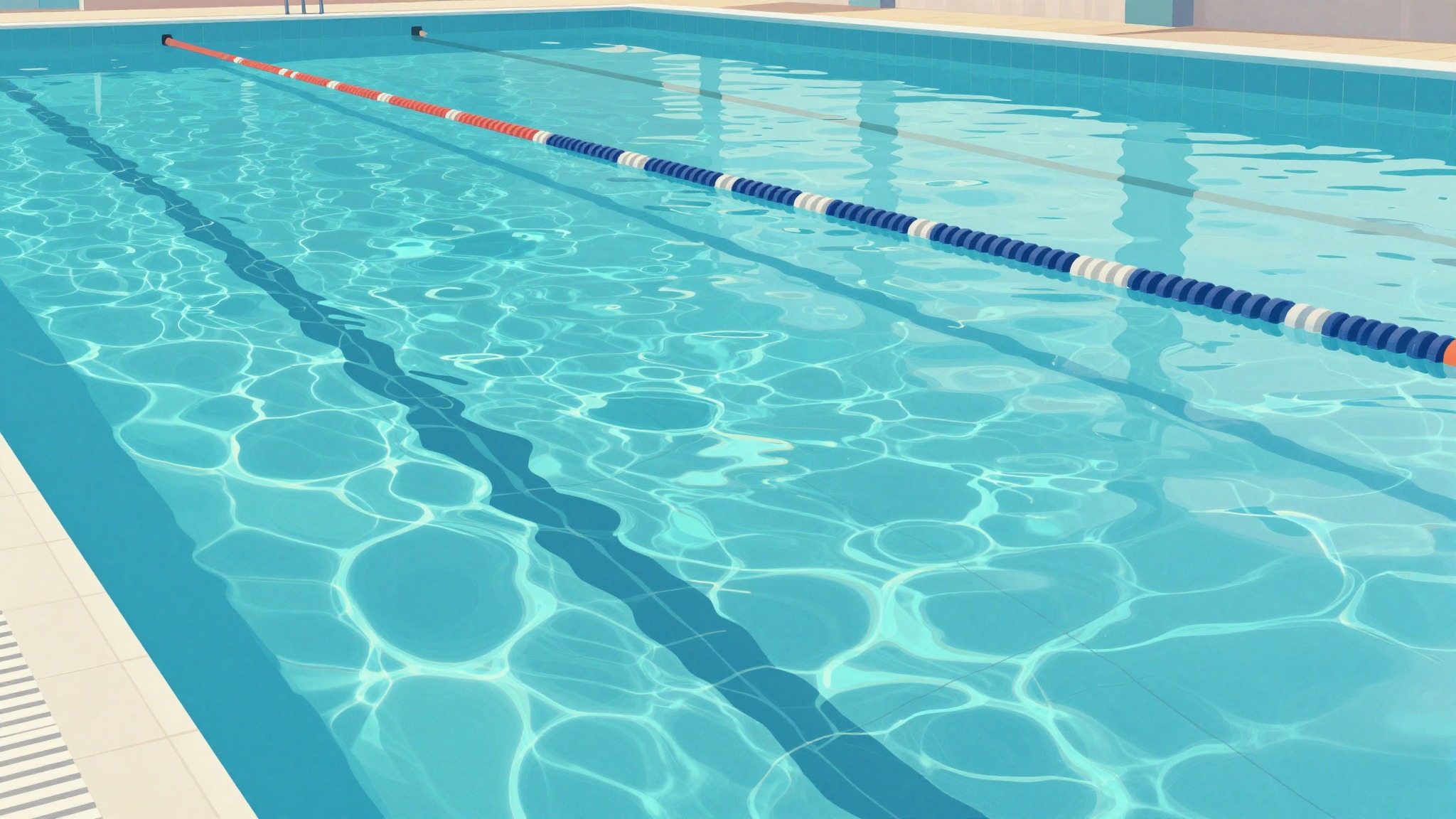 Binnenzwembad met banen klaar voor aquasport training