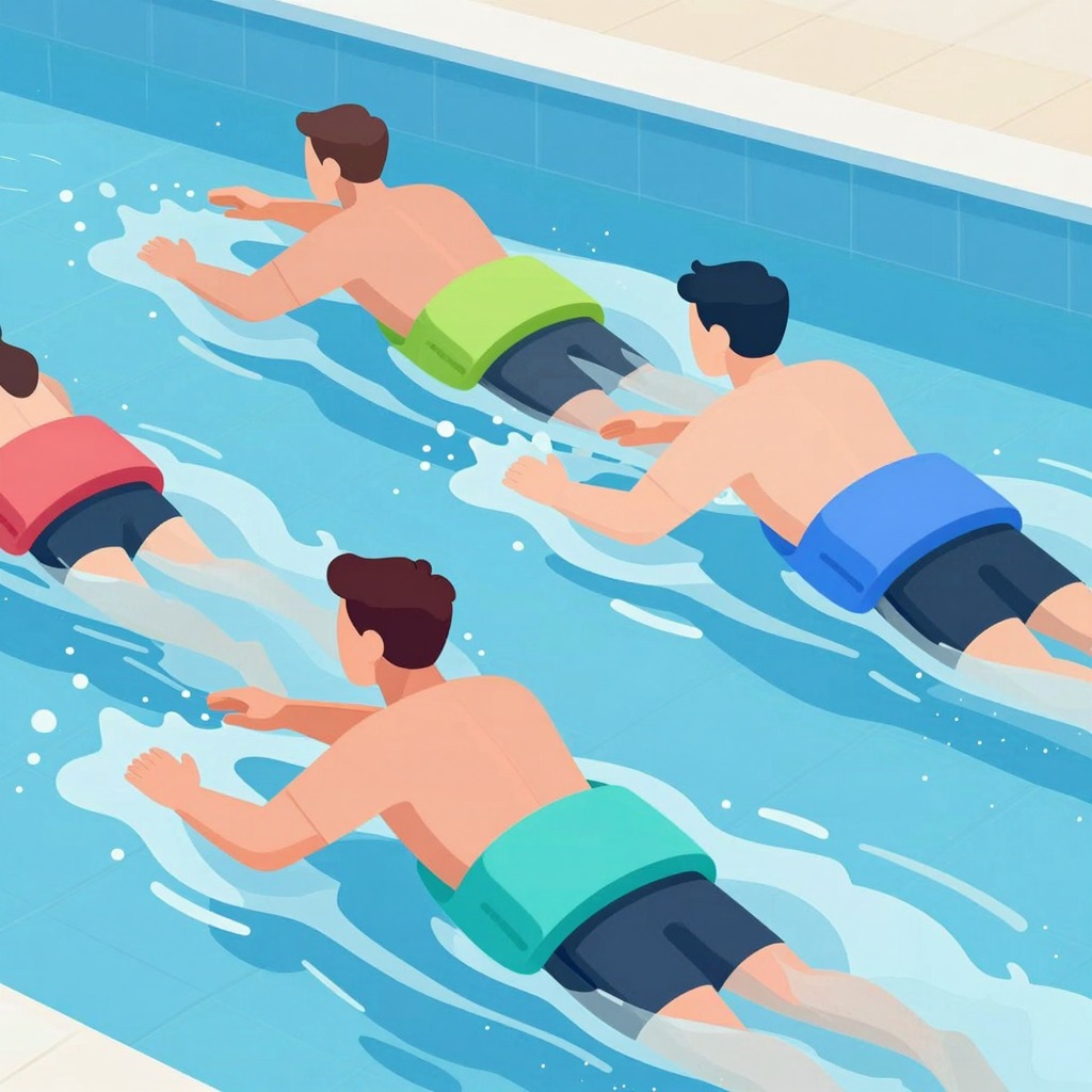 Aqua jogging in actie in een Nederlands zwembad