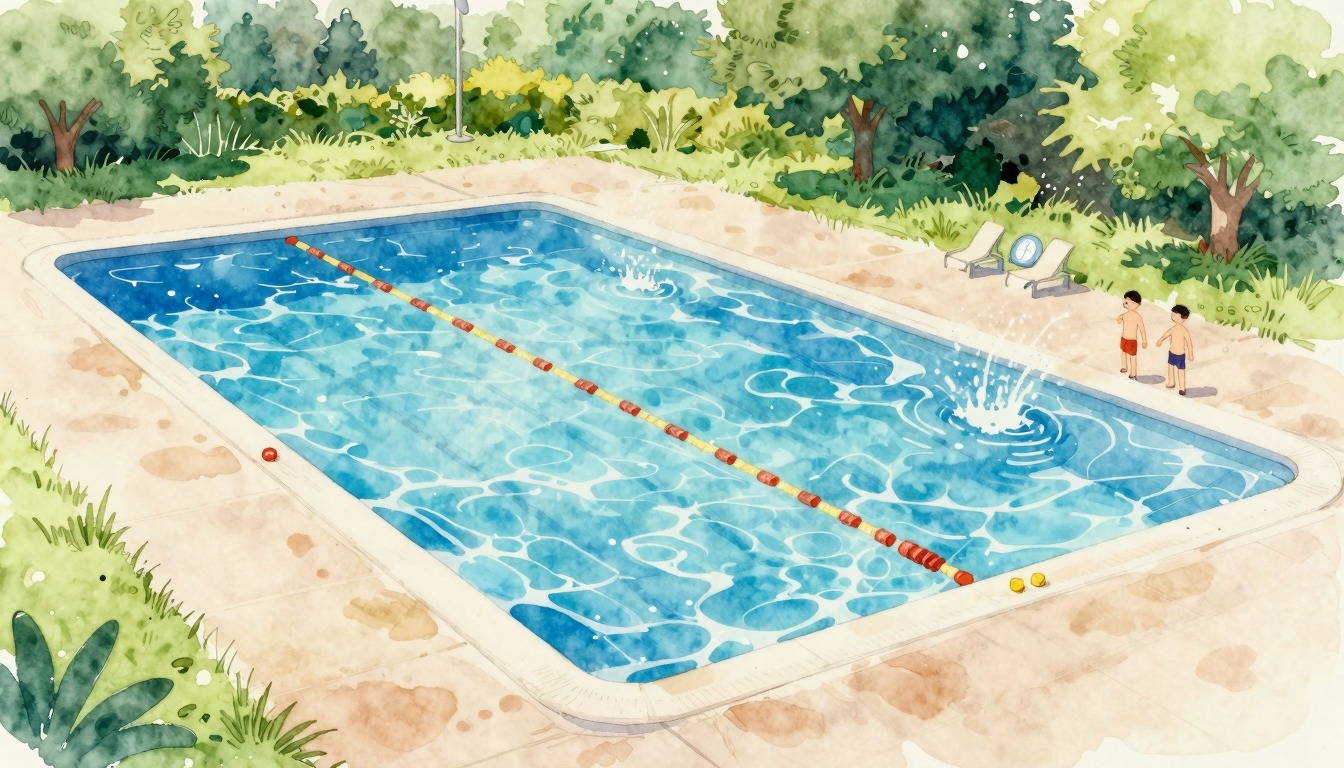 Buitenzwembad in de zomer