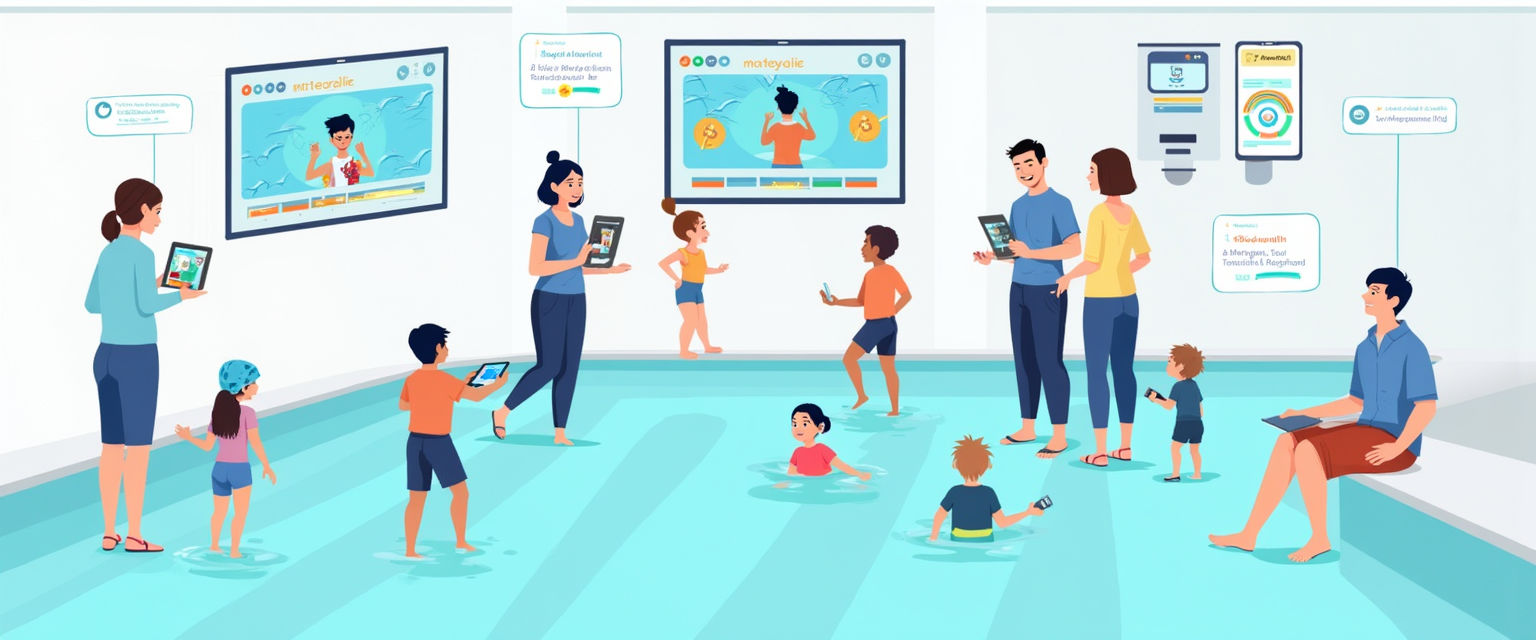 Tracking swimming lesson progress with digital app